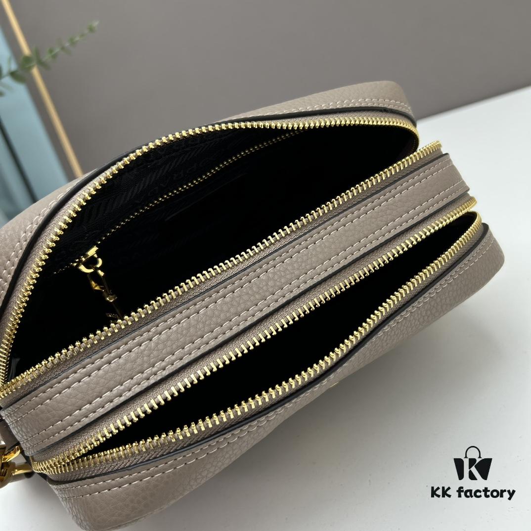 PRADA Double-Strap Camera Bag in Imported Full-Grain Coarse Crocodile Texture Leather