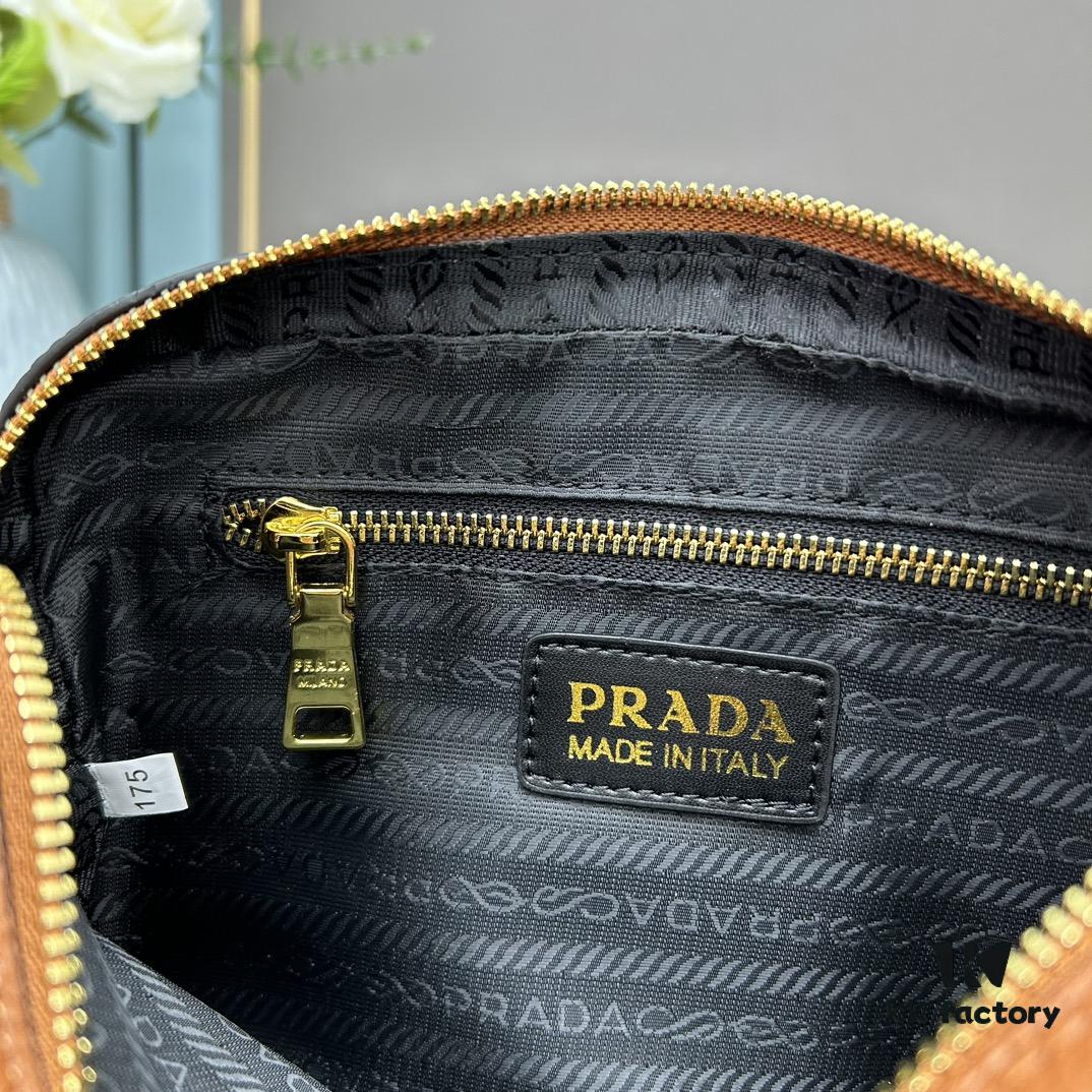 PRADA Double-Strap Camera Bag in Imported Full-Grain Coarse Crispa Calfskin