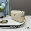 PRADA Double-Strap Camera Bag in Imported Full-Grain Coarse Lychee Leather