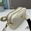 PRADA Double-Strap Camera Bag in Imported Full-Grain Coarse Lychee Leather