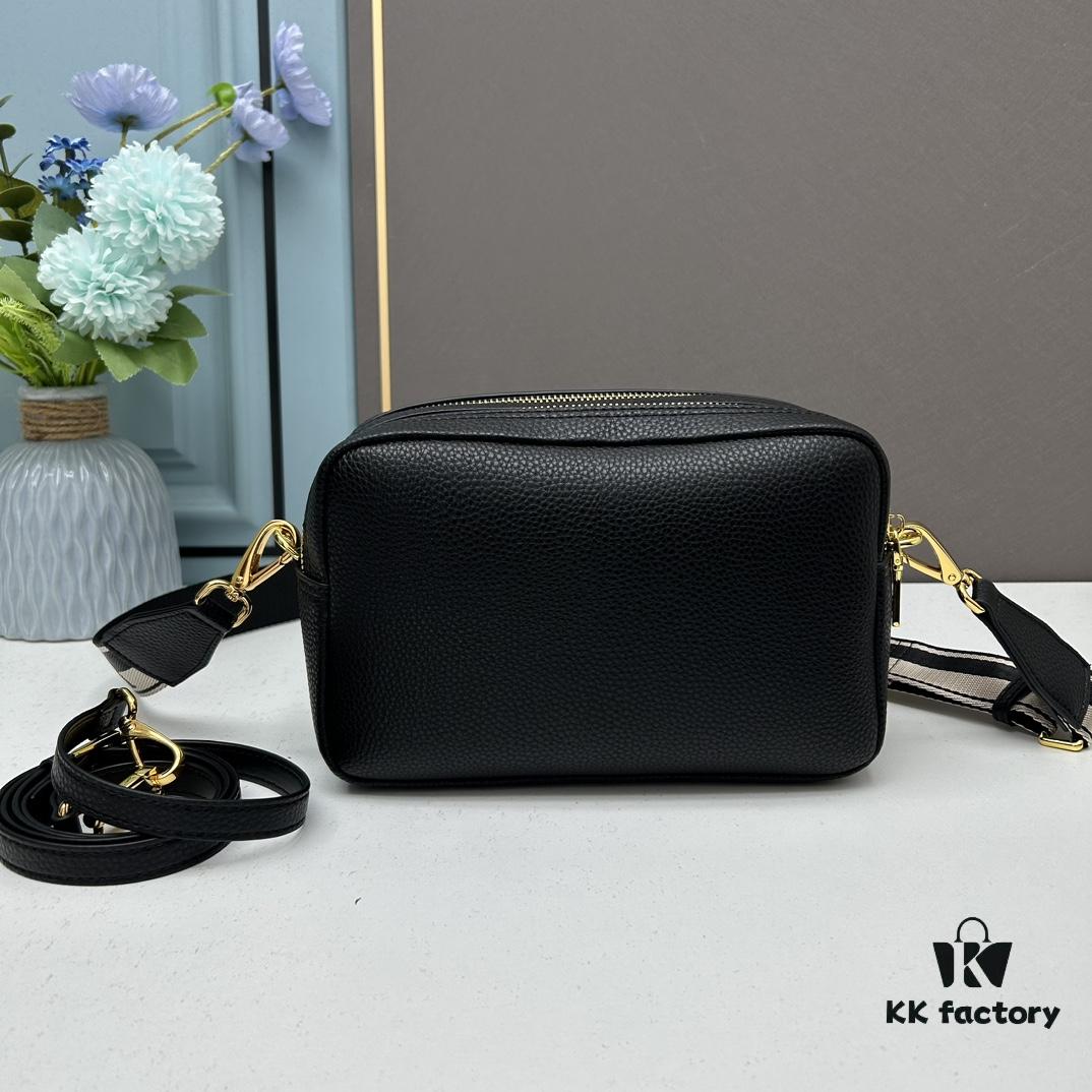 PRADA Double-Strap Camera Bag in Imported Full-Grain Coarse Crispy Calfskin