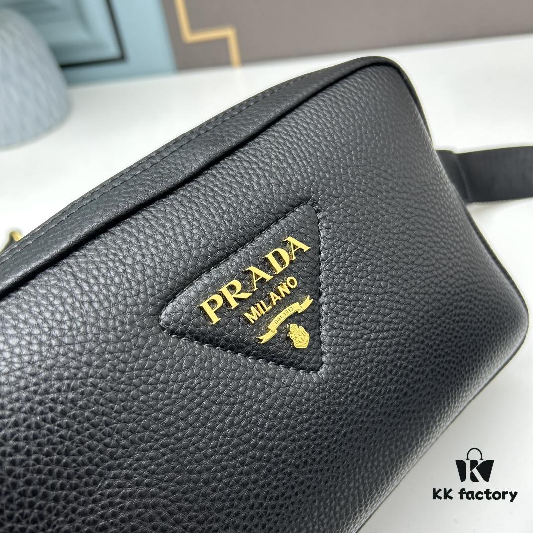 PRADA Double-Strap Camera Bag in Imported Full-Grain Coarse Crispy Calfskin