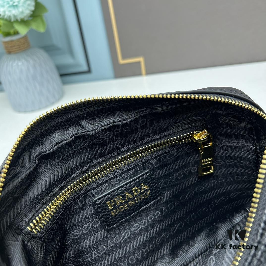 PRADA Double-Strap Camera Bag in Imported Full-Grain Coarse Crispy Calfskin