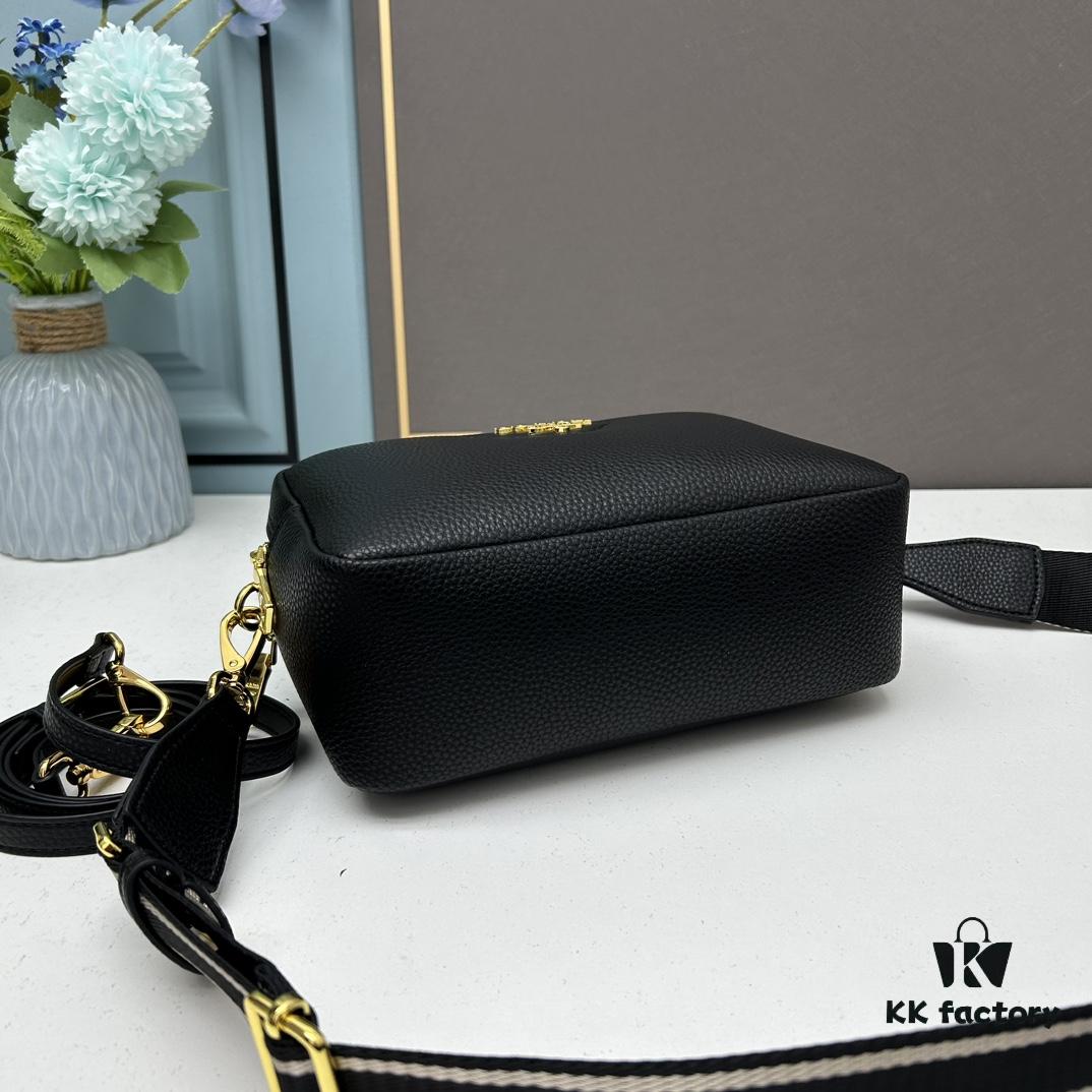 PRADA Double-Strap Camera Bag in Imported Full-Grain Coarse Crispy Calfskin