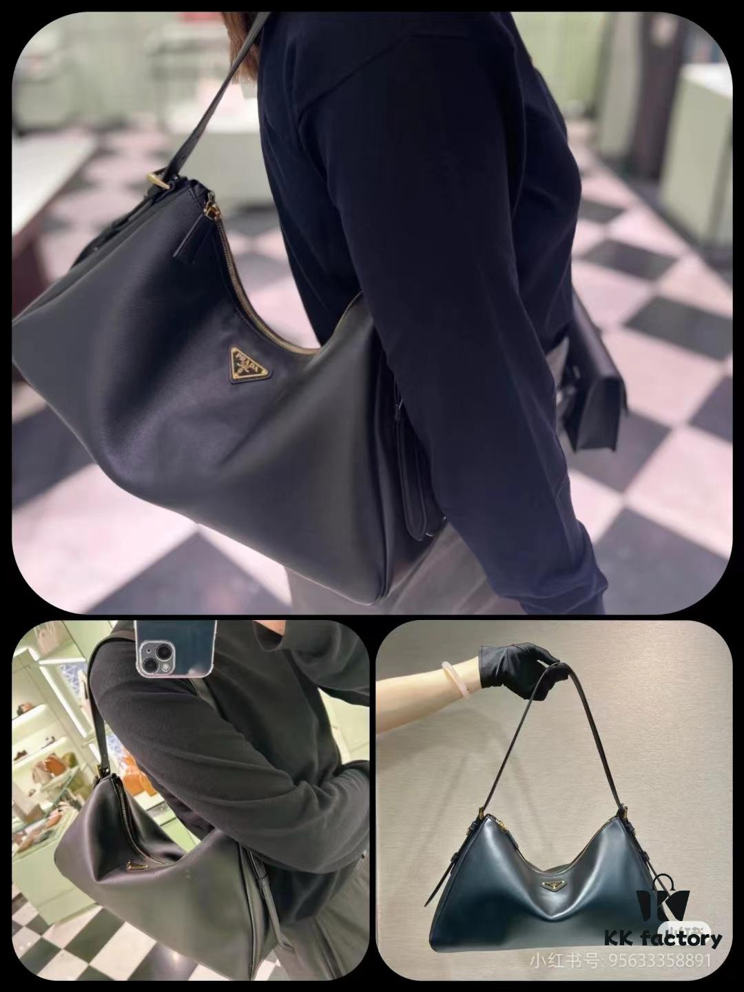 Prada's Latest Hobo Shoulder Bag in Smooth Calfskin Leather