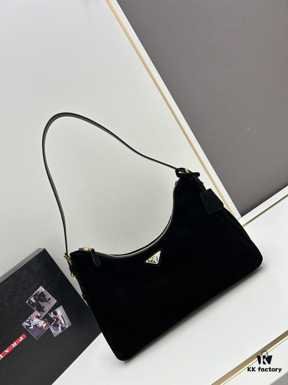 【Authentic Quality + Matching Cabinet Hardware】🌹 (Suede) 🎉 Prada's Latest Handbag 🎉🎉🎉 New Shoulder Bag Design Inspired by the Hobo Silhouette