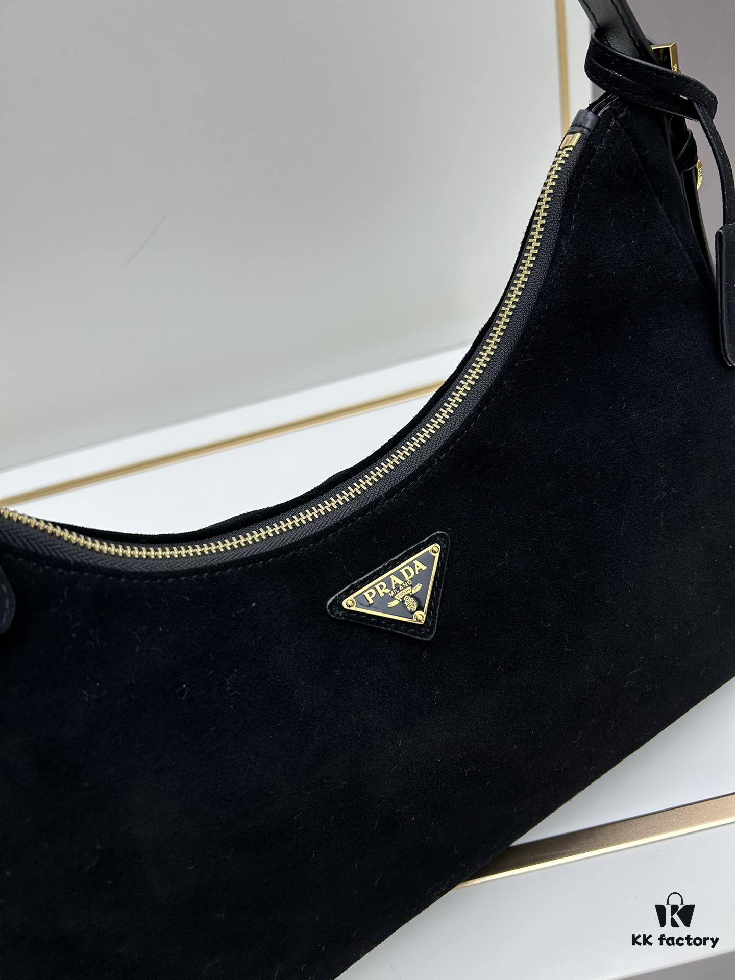 【Authentic Quality + Matching Cabinet Hardware】🌹 (Suede) 🎉 Prada's Latest Handbag 🎉🎉🎉 New Shoulder Bag Design Inspired by the Hobo Silhouette