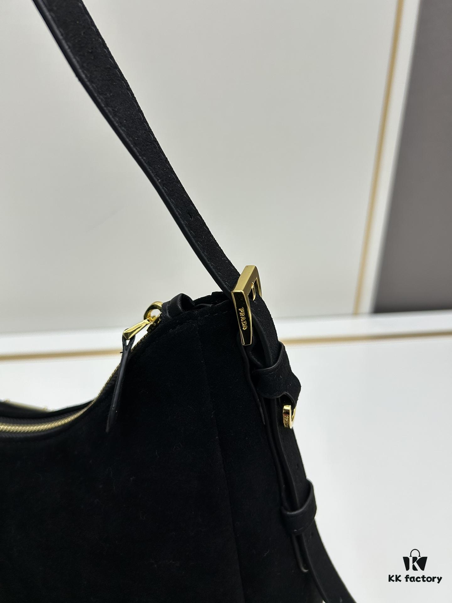 【Authentic Quality + Matching Cabinet Hardware】🌹 (Suede) 🎉 Prada's Latest Handbag 🎉🎉🎉 New Shoulder Bag Design Inspired by the Hobo Silhouette