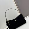 PRADA New Arrival Genuine Leather Shoulder Bag - Full Grain Wrinkled Lacquer Cowhide & Suede with Enamel Triangle Logo
