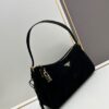 PRADA New Arrival Genuine Leather Shoulder Bag - Full Grain Wrinkled Lacquer Cowhide & Suede with Enamel Triangle Logo