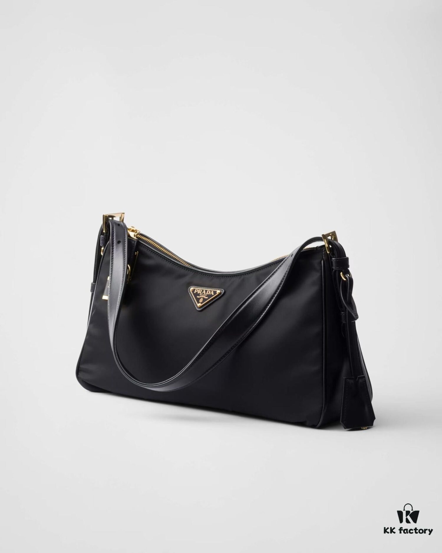 PRADA Counter New Arrival (Full Leather Series) - Original Order Quality with Authentic Hardware, Wrinkled Lacquer Cowhide and Suede Shoulder Bag
