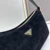 PRADA New Arrival Genuine Leather Shoulder Bag - Full Grain Wrinkled Lacquer Cowhide & Suede with Enamel Triangle Logo
