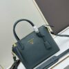 PRADA Classic Reissue Leather Bag with Dual Shoulder Straps, Calfskin with Jacquard Logo Lining, Gold-Tone Hardware, Removable Adjustable Leather and Colorful Fabric Straps