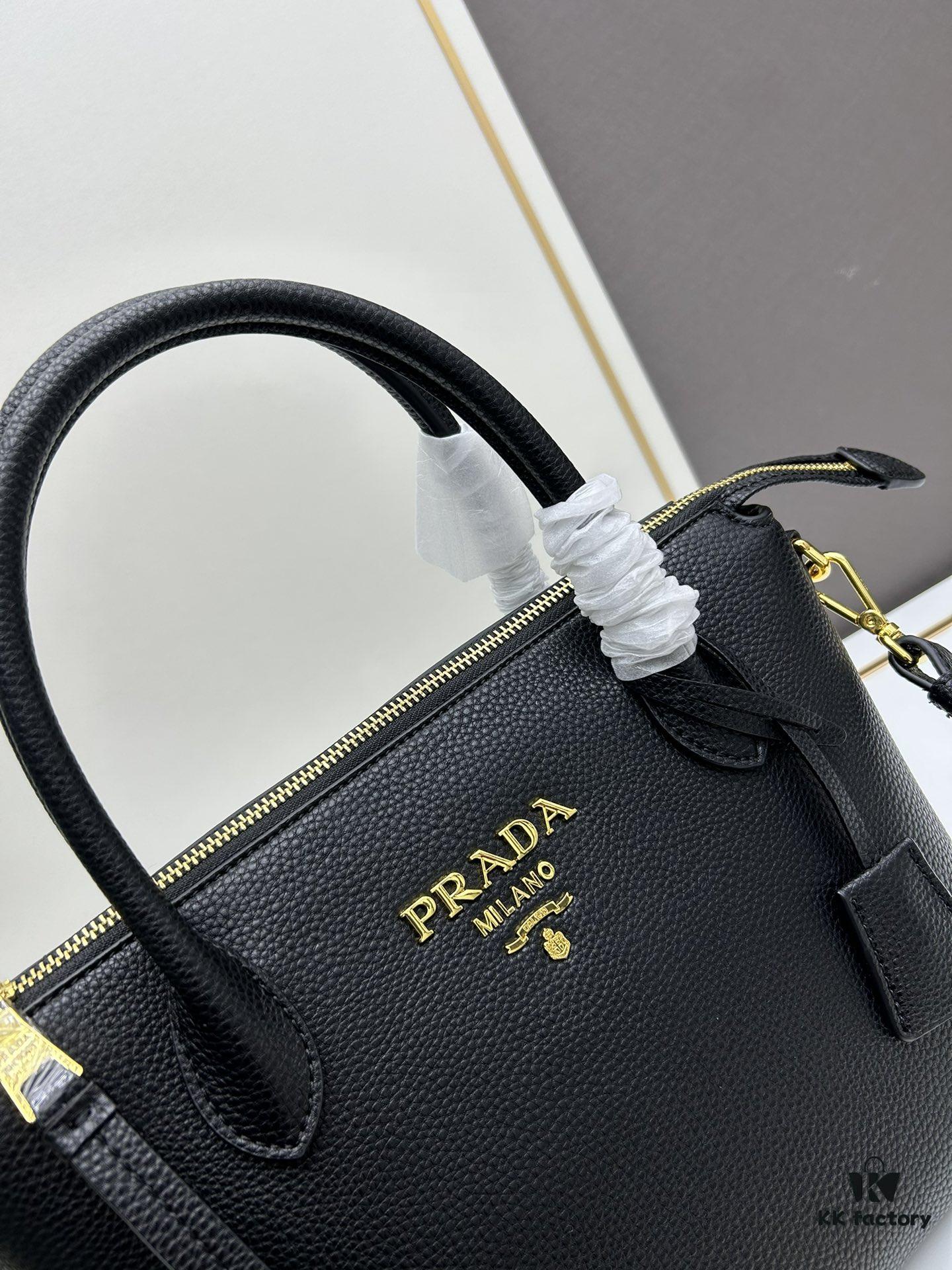 PRADA 1BA157 Classic Reissue 🔥 Calfskin Leather Bag with Dual Shoulder Straps 💋 Double Top Handles Removable Adjustable Leather Strap Removable Adjustable Colorful Fabric Strap Gold-Tone Hardware Engraved Metal Logo Zip Closure Two Interior Pockets Jacquard PRADA Logo Lining