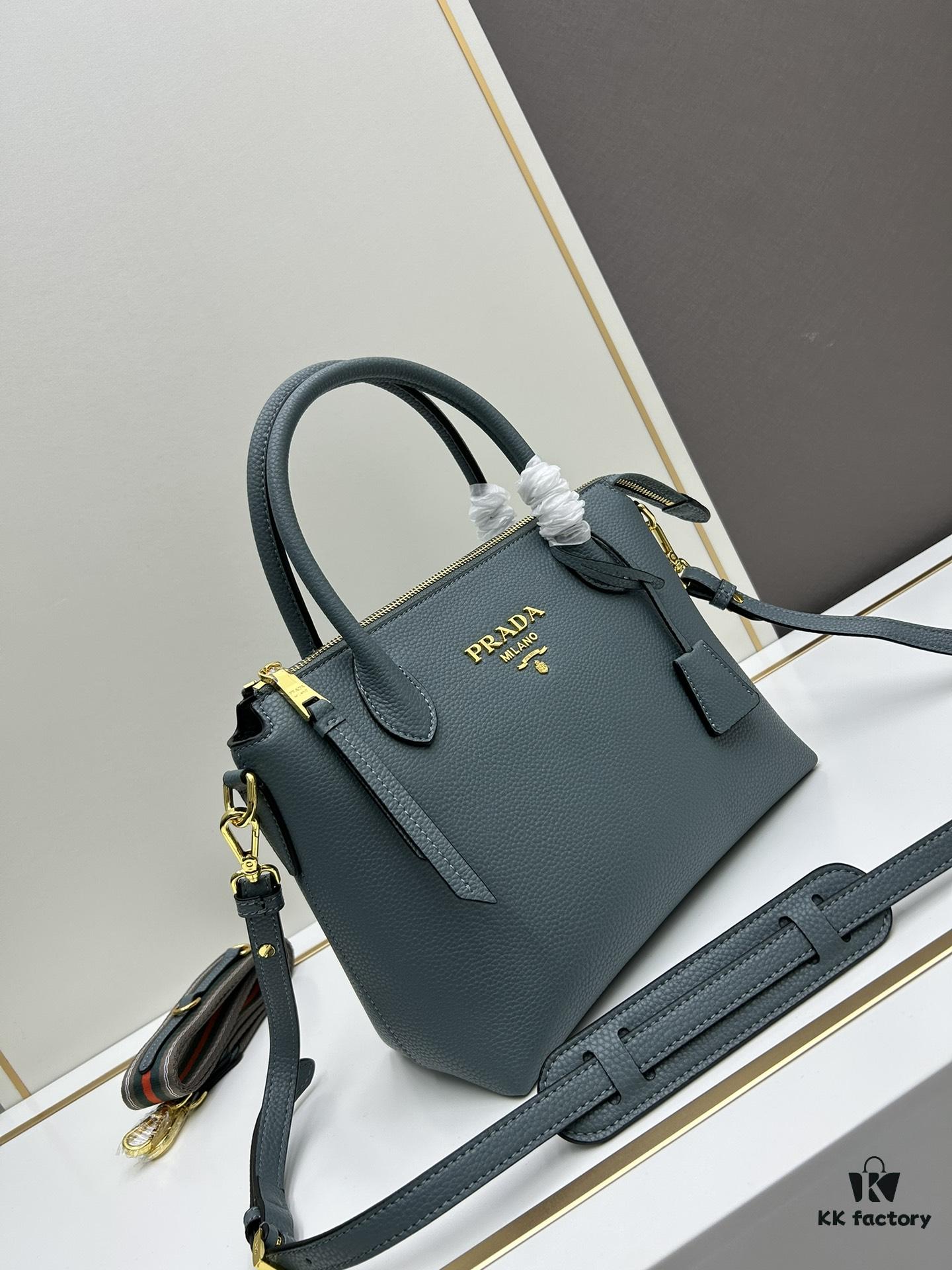 PRADA Classic Reissue Leather Bag with Double Handles and Detachable Adjustable Straps