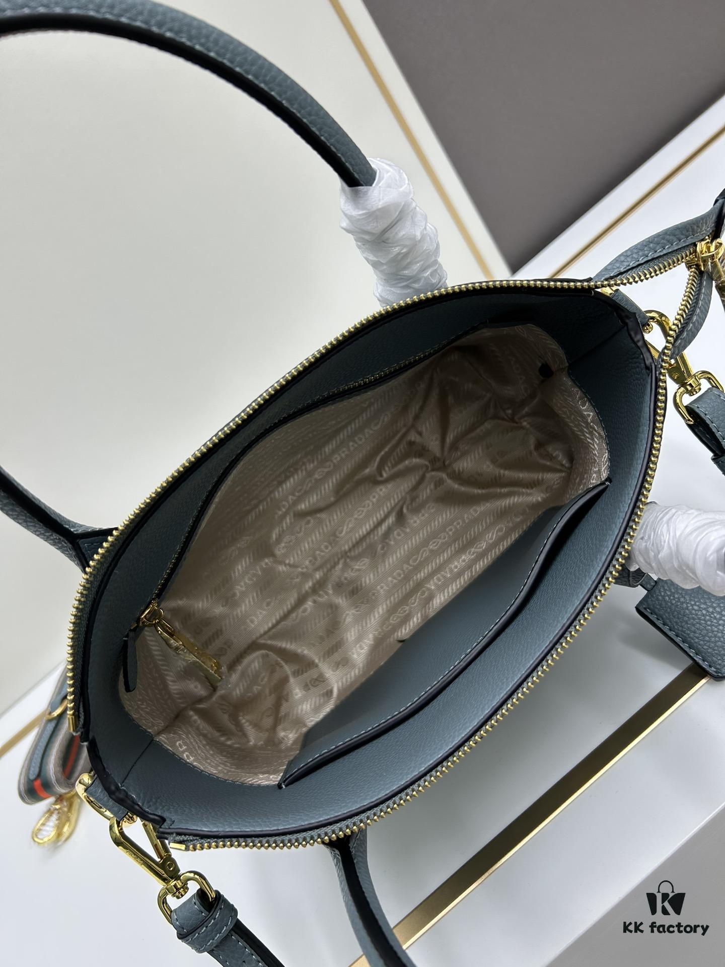 PRADA Classic Reissue Leather Bag with Double Handles and Detachable Adjustable Straps