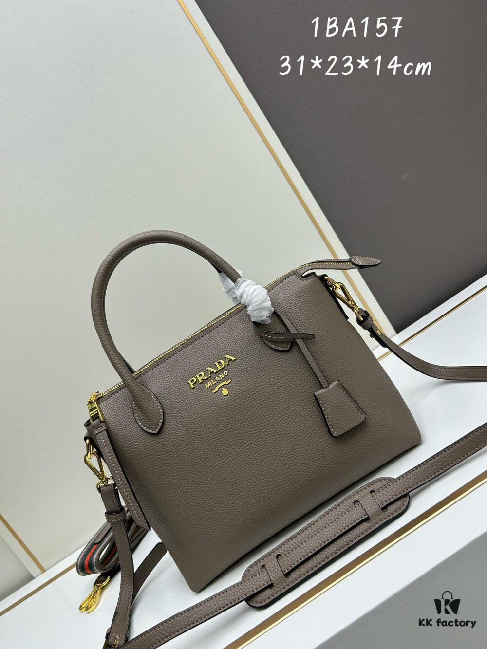 PRADA Classic Reissue Leather Tote with Detachable Shoulder Straps