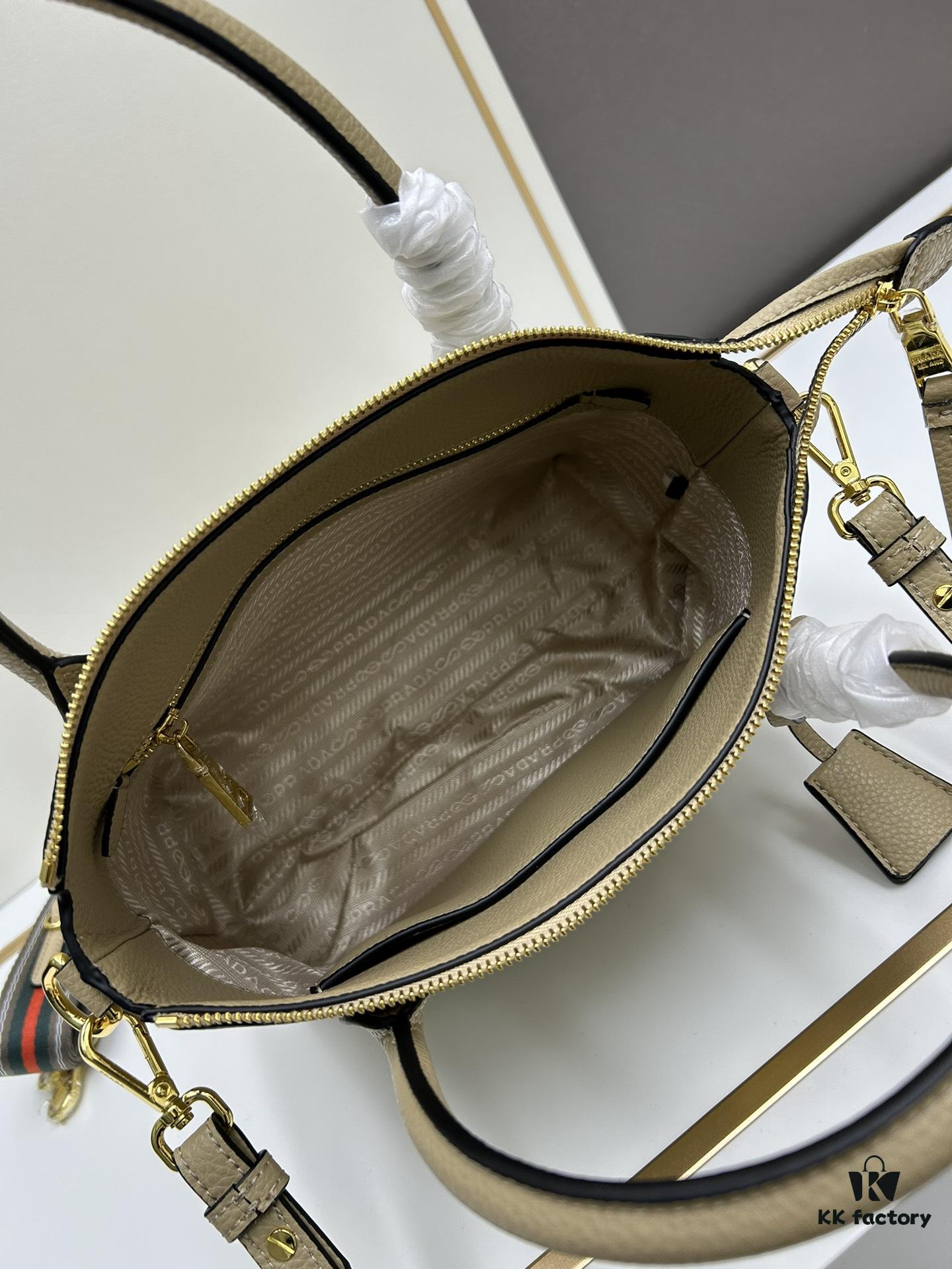 PRADA Classic Reissue 🌹 Calfskin Leather Bag with Dual Handles and Detachable Adjustable Straps