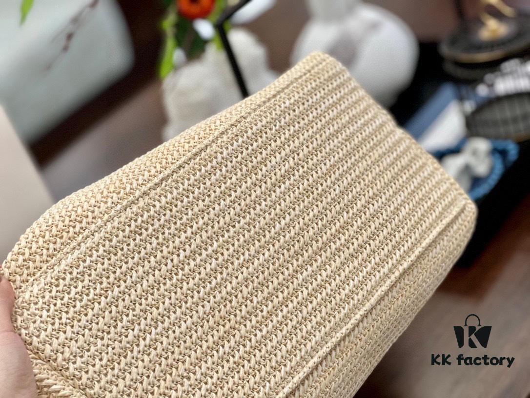 Prada Rattan Woven Bag in Black, Beige, Pink, Blue - Vacation Style Cute Handbag with Triangular Logo