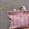 Prada Woven Straw Letter Bag in Black, Beige, Pink, Blue - Vacation Style Cute Handheld Bag with Triangular Logo