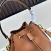 Prada New Arrival, Calfskin Leather with Pebbled Texture, Comes with Two Shoulder Straps – One Leather Strap and One Colorful Woven Strap for Stylish Versatility