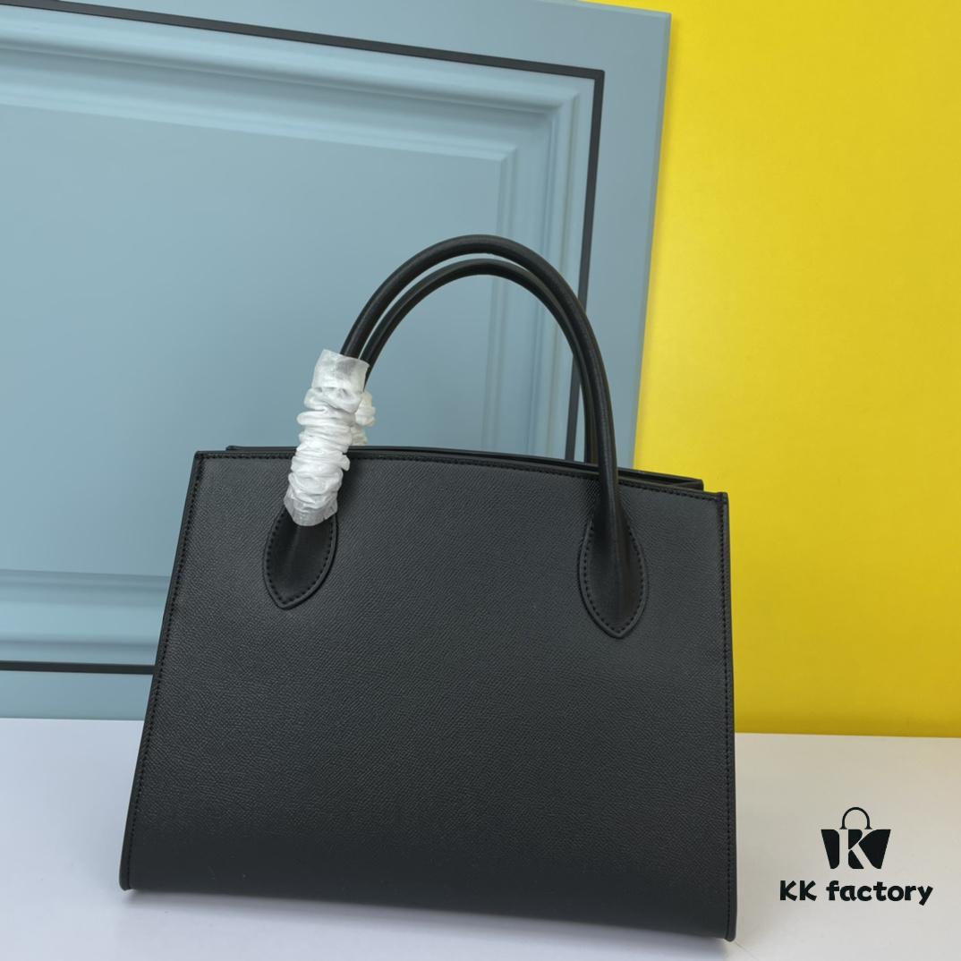 High-Quality Counter Product PRADA #66158 Premium Imported Coarse Cross Cowhide with Calfskin, 175 OEM Code, Enamel Same-Color Logo Pendant, Classic and Uniquely Charming, Fashionable and Elegant, 33 x 24 x 15cm