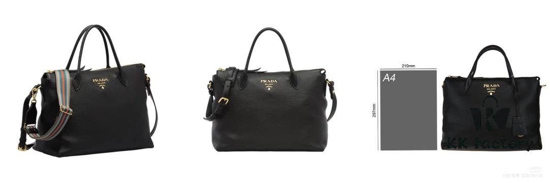 Classic Return 🌹 With Dual Shoulder Straps 💋 Calfskin Leather, Double Top Handles, Removable Adjustable Leather Strap, Removable Adjustable Colorful Fabric Strap, Gold-Tone Hardware, Engraved Metal Logo, Zip Closure, Two Interior Pockets, Jacquard PRADA Logo Lining