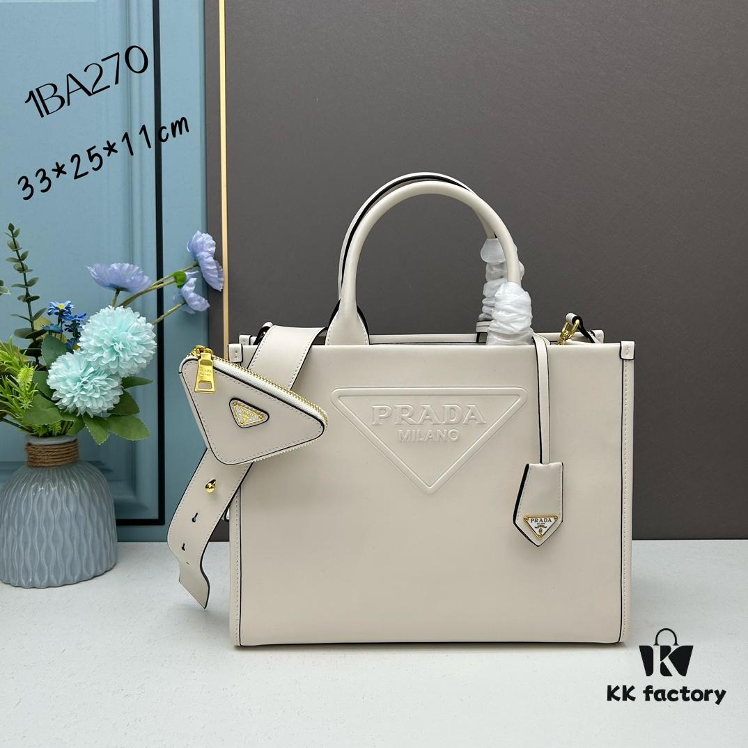 Prada Full Cowhide Tote Bag with Saffiano Leather Handles, Detachable 110cm Triangular Mini Bag and Adjustable Saffiano Leather Shoulder Strap