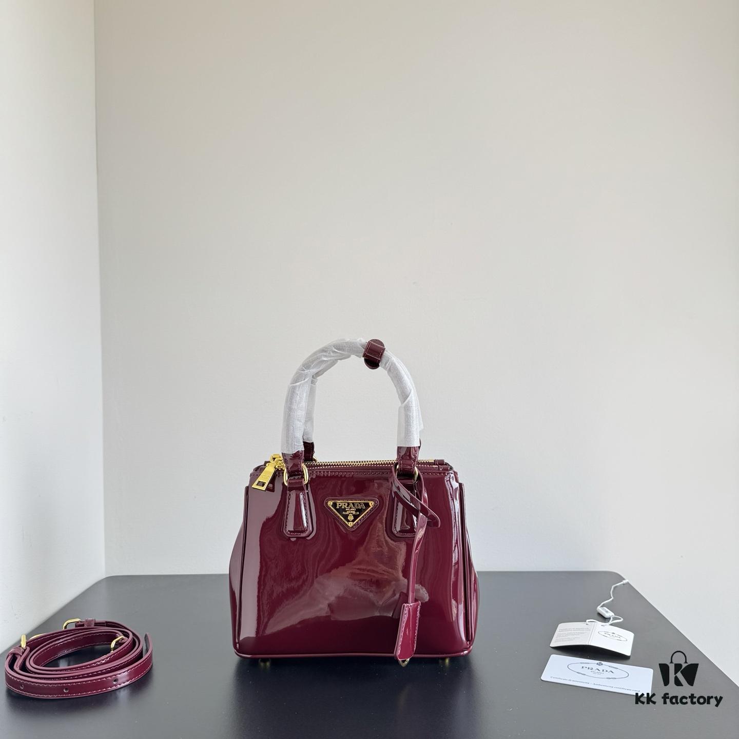 Prada Patent Leather Top Handle Crossbody Bag
