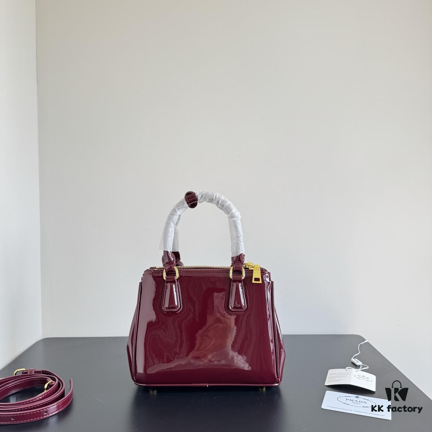 Prada Patent Leather Top Handle Crossbody Bag