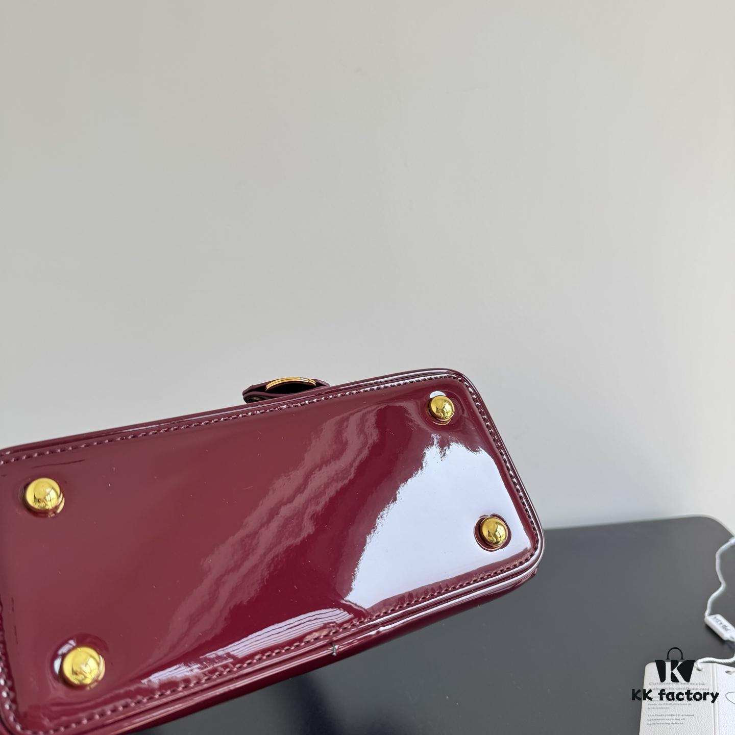 Prada Patent Leather Top Handle Crossbody Bag