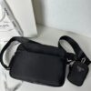 PRADA Imported Parachute Fabric with Leather Trimming