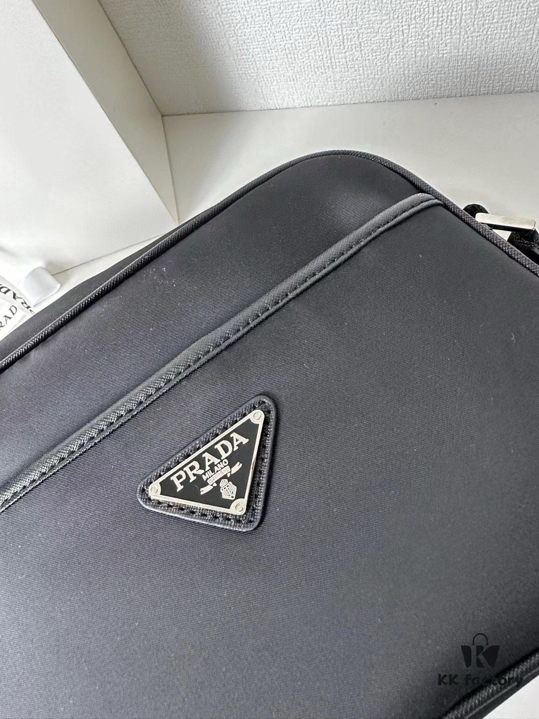 PRADA Imported Parachute Fabric with Leather Trimming