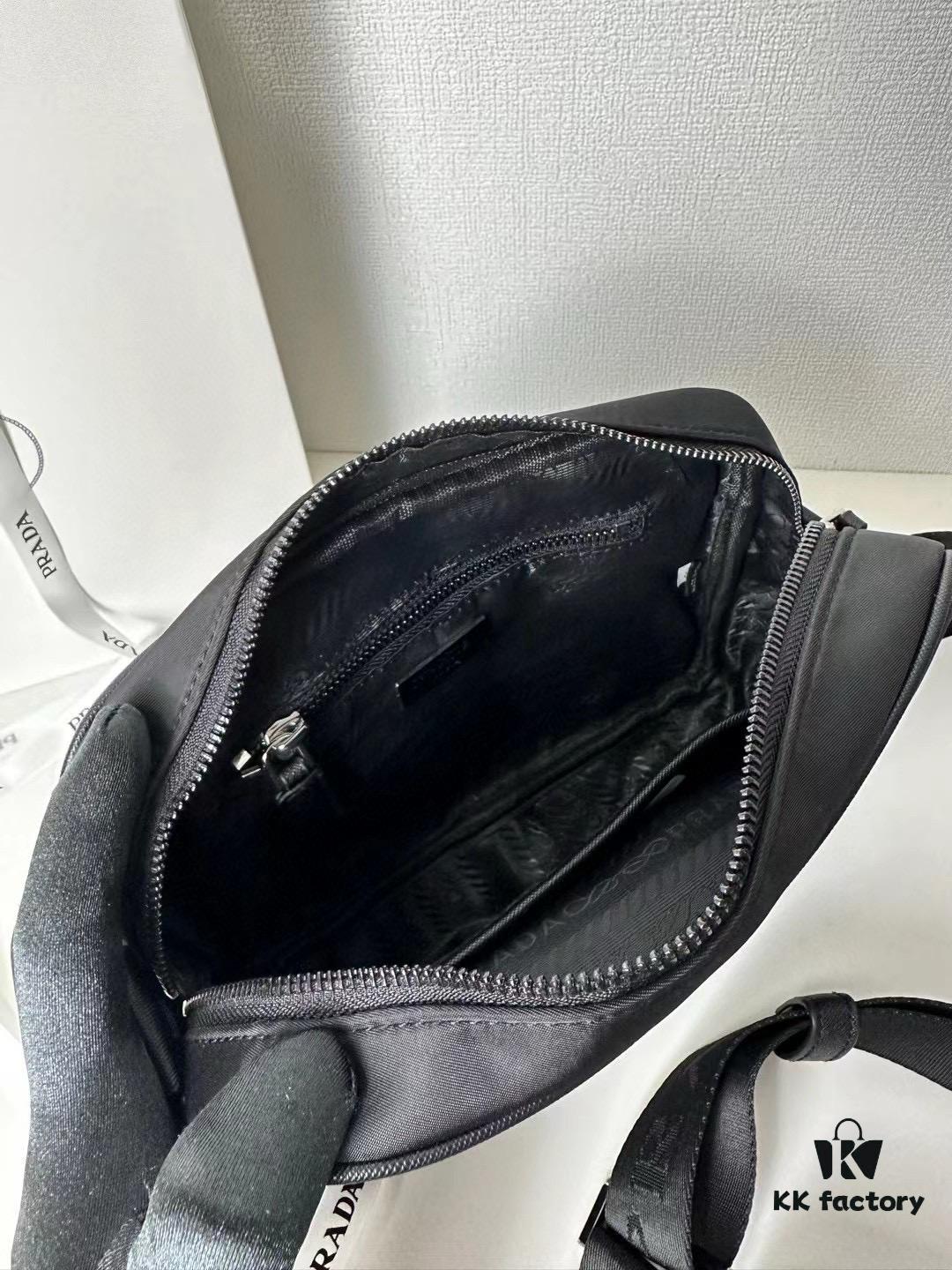 PRADA Imported Parachute Fabric with Leather Trimming