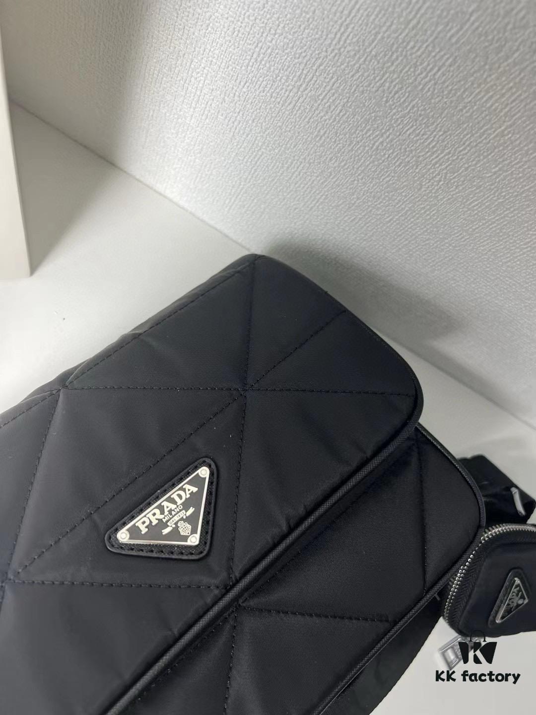 PRADA Imported Parachute Fabric with Leather Trim