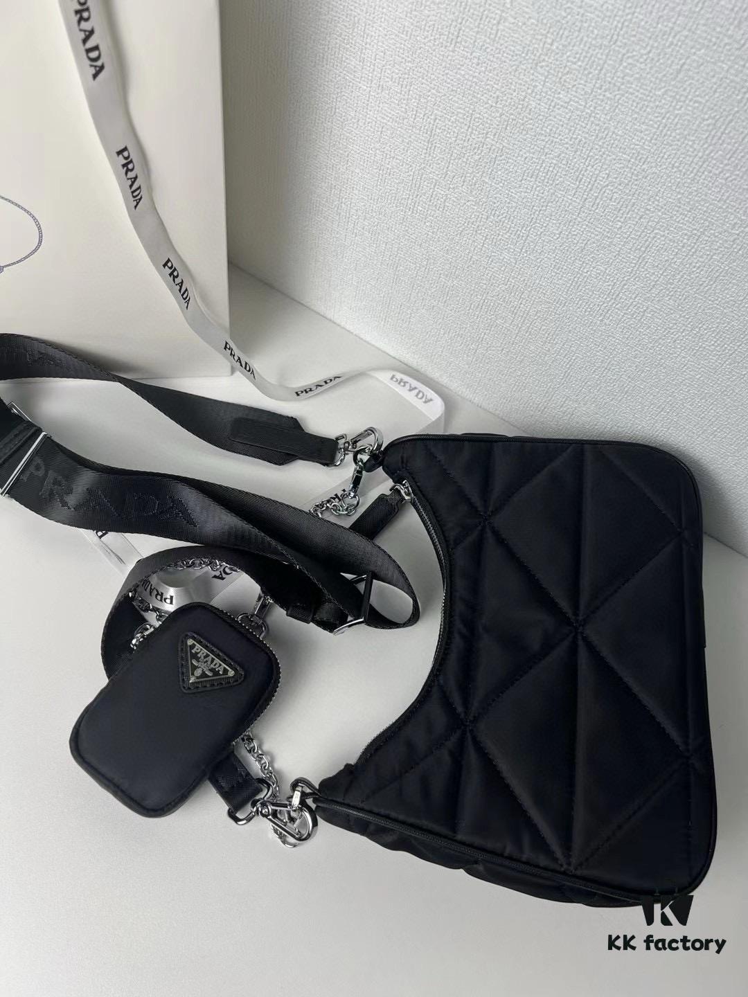 PRADA Imported Parachute Fabric with Leather Trim