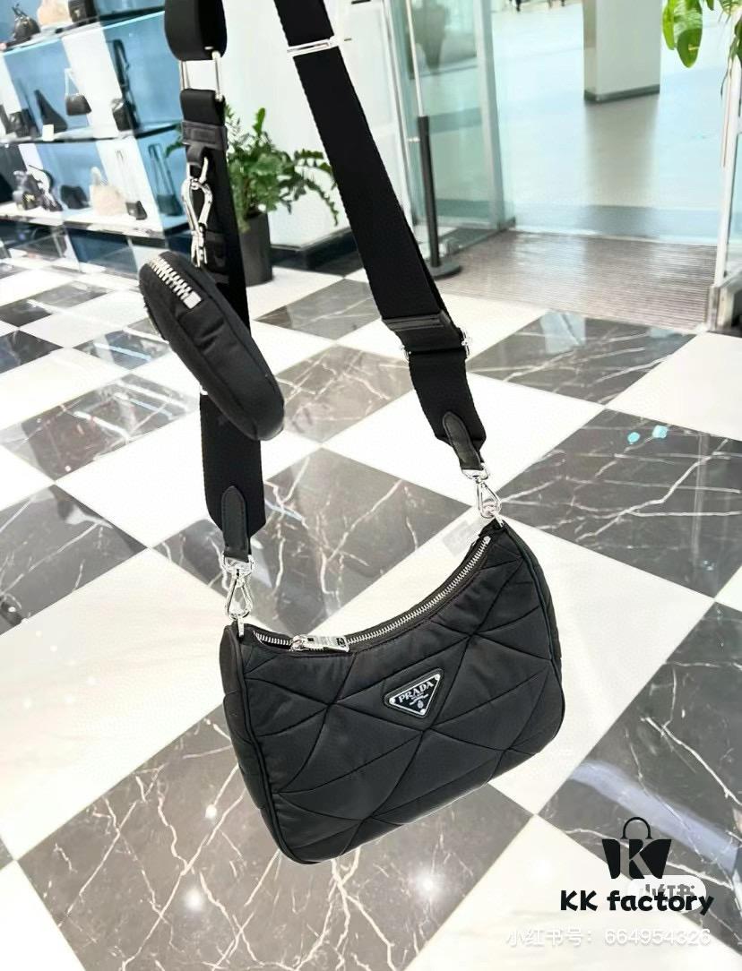 PRADA Imported Parachute Fabric with Leather Trim