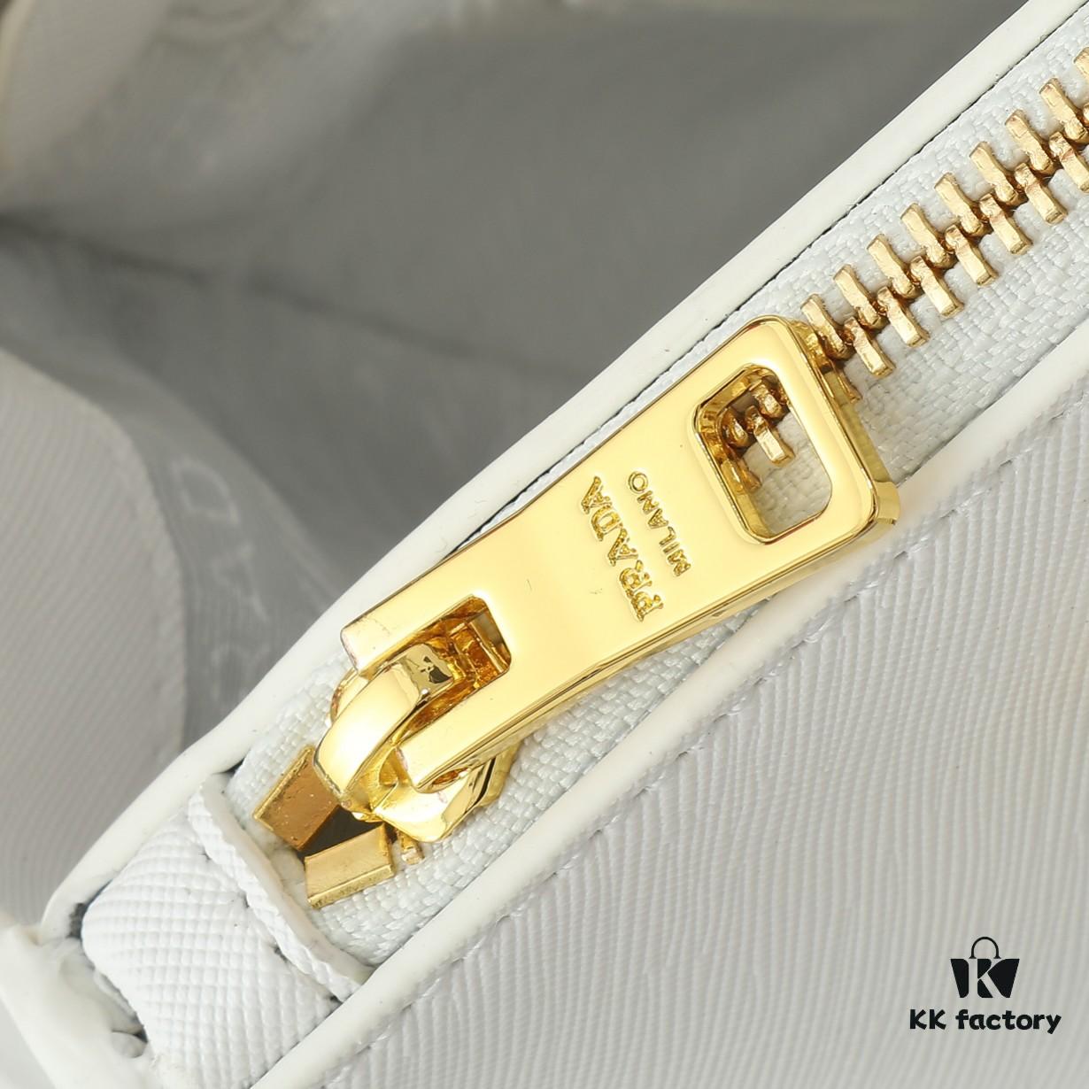 House Super Hot Selling Killer Bag, Saffiano Leather, Dual Top Handles, Detachable Adjustable Leather Shoulder Strap, Gold-Tone Hardware, Triangular Leather Patch with Metal Engraved Logo, Snap Button Closure on Sides, Two Exterior Zip Pockets, Three Interior Pockets Including One Zippered Pocket, Prada-Branded Lining