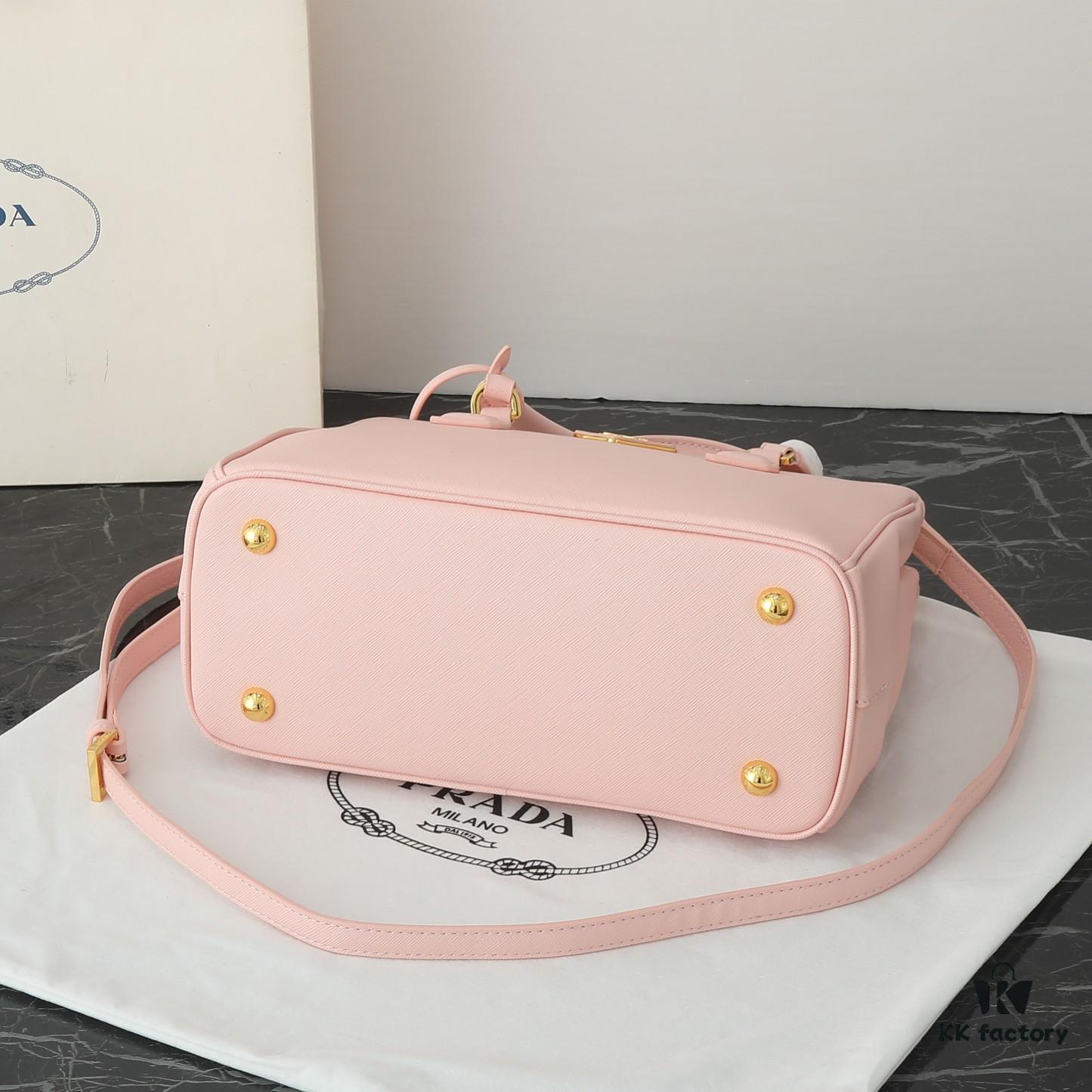 Model 1018 House Super Hot Killer Bag, Saffiano Leather with Dual Top Handles, Detachable Adjustable Leather Shoulder Strap, Gold-Tone Hardware, Metal Logo on Triangular Leather Patch, Snap Button Closure on Side, Two Zippered Outer Pockets, Three Interior Pockets Including One Zippered Compartment, Prada-Branded Lining