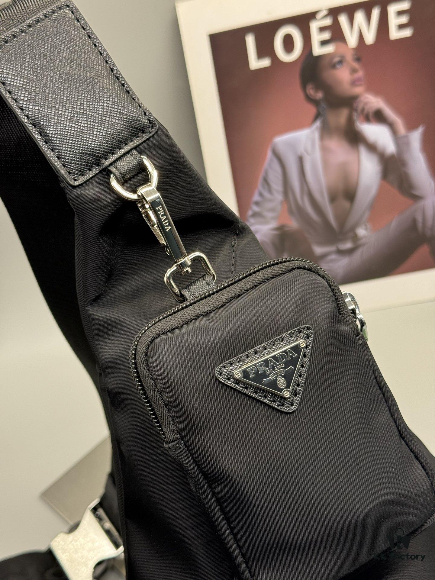 PRADA Two-Piece Set ✅ Latest Model Chest Bag Shoulder Bag Made of Imported Parachute Waterproof Fabric Size 24x31x8