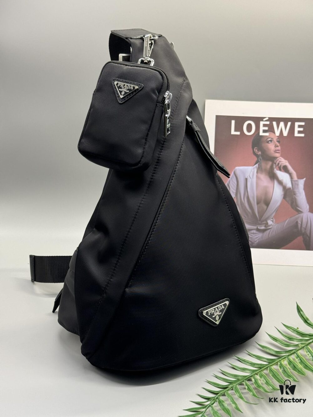 PRADA Two-Piece Set ✅ Latest Model Chest Bag Shoulder Bag Made of Imported Parachute Waterproof Fabric Size 24x31x8