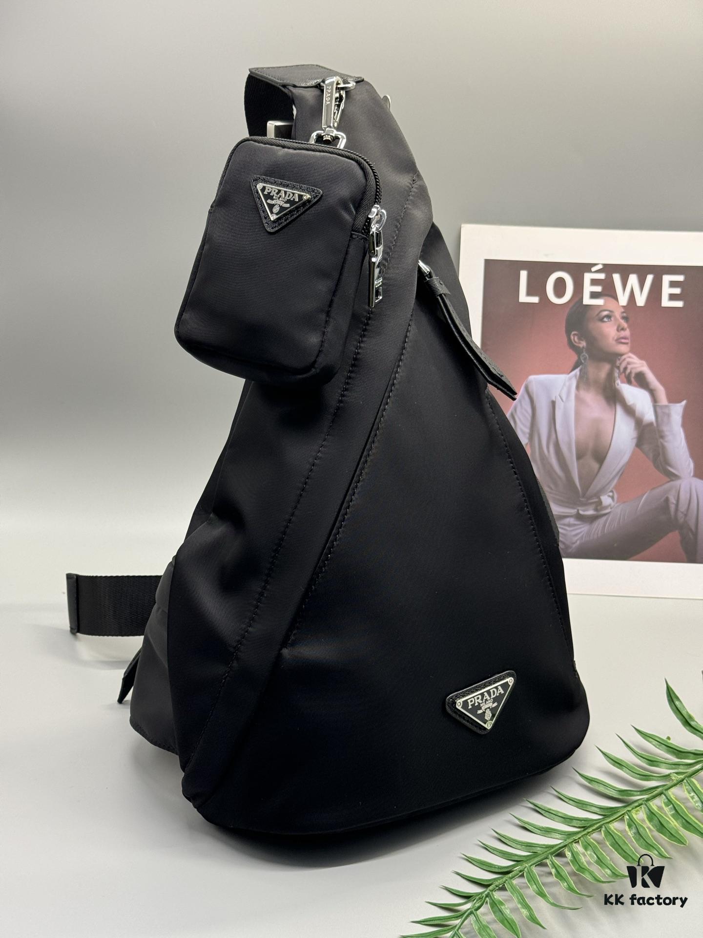 PRADA Two-Piece Set ✅ Latest Model Chest Bag Shoulder Bag Made of Imported Parachute Waterproof Fabric Size 24x31x8