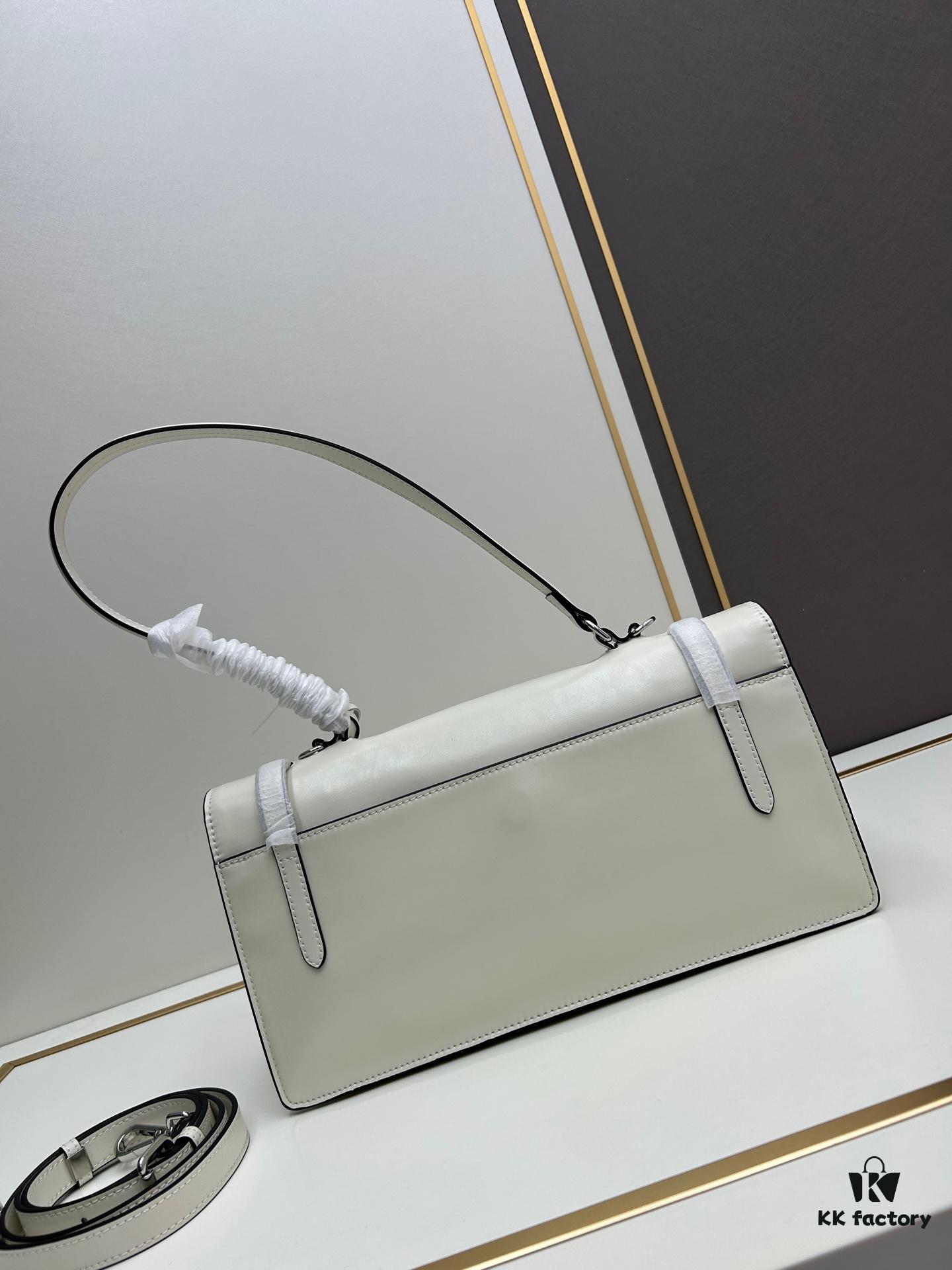 PRADA Counter New Arrival 🎉 (All-Leather Series) [Original Order Quality + Matching Counter Hardware] Full-Grain Oil-Waxed Calfskin