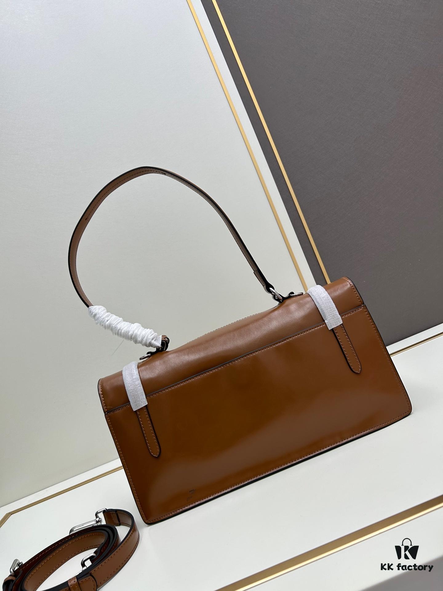 PRADA New Arrival 🎉 (All-Leather Series) [Original Order Quality with Matched Boutique Hardware] Full-Grain Oil-Waxed Cowhide