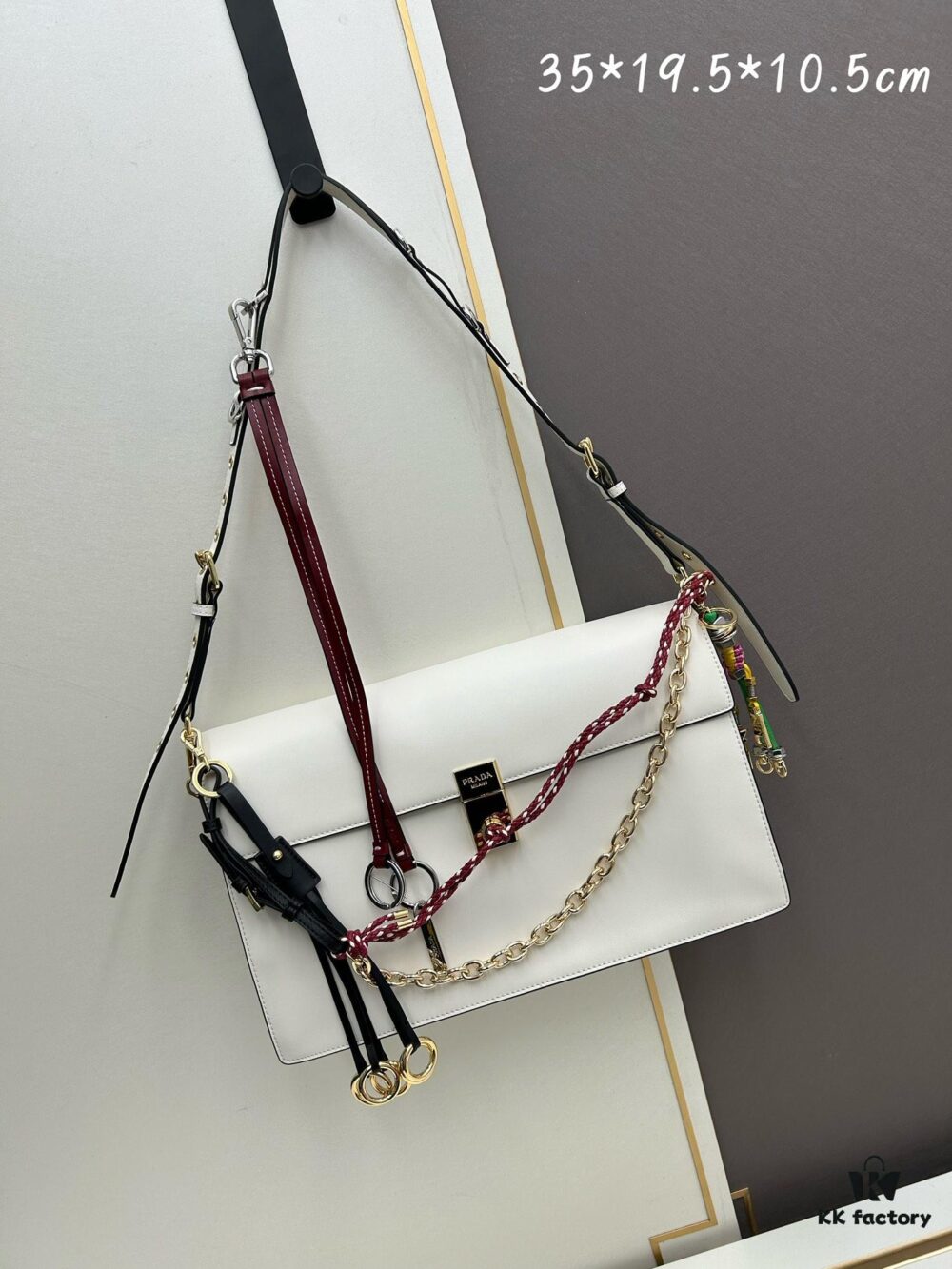 Large PRADA Counter Exclusive with Gift Box, Celebrity Same Style 🎉 Top Grain Leather [Original Order Quality + Matched Counter Hardware]