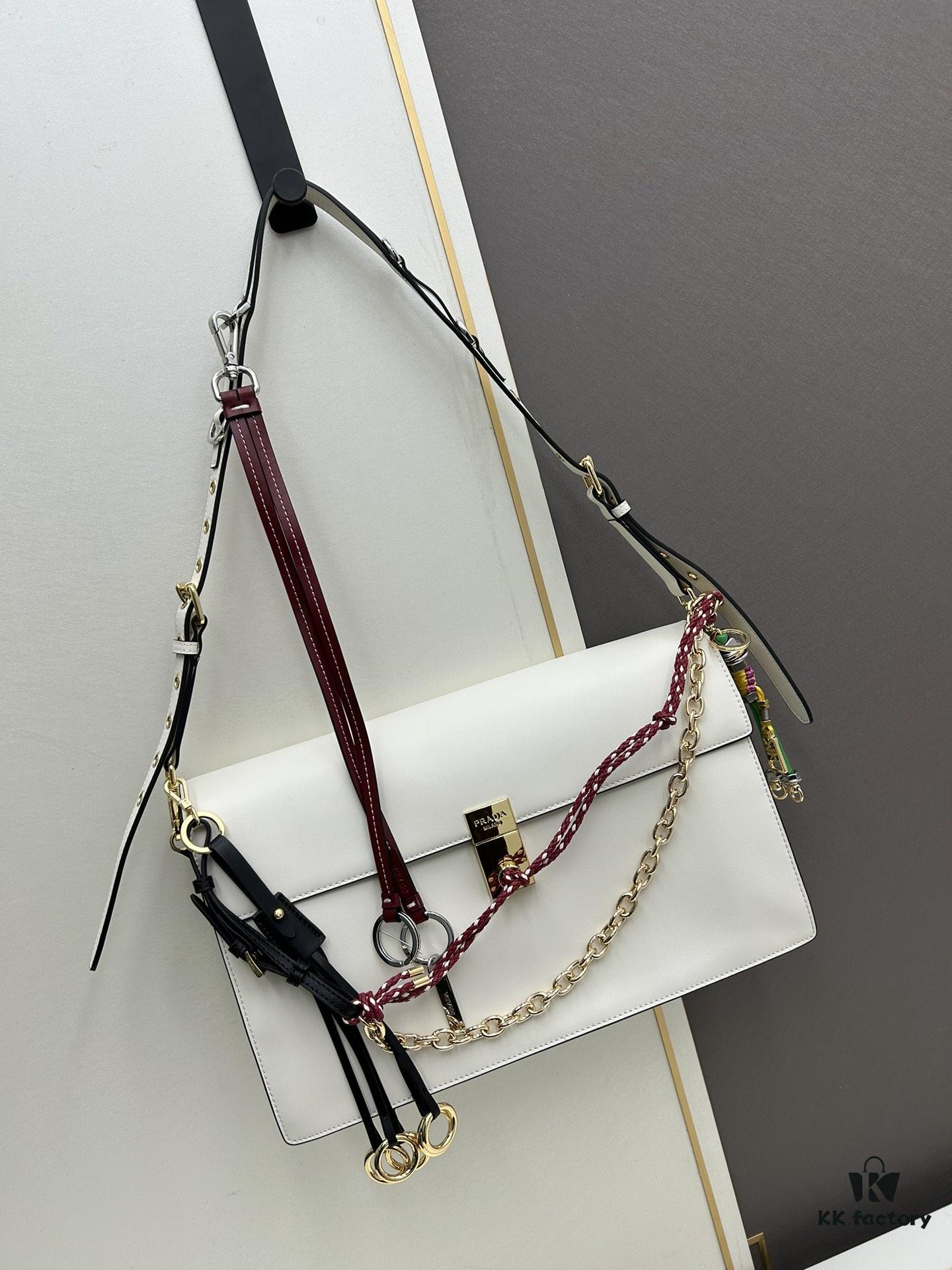 Large PRADA Counter Exclusive with Gift Box, Celebrity Same Style 🎉 Top Grain Leather [Original Order Quality + Matched Counter Hardware]