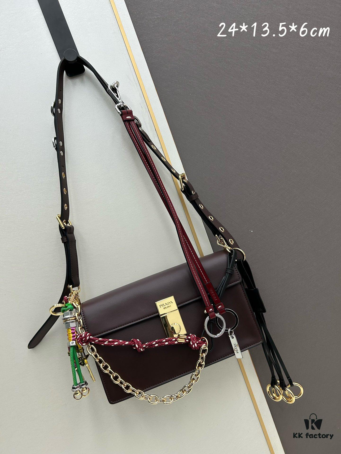 Small PRADA Counter with Gift Box, Celebrity Same Style 🎉 First Layer Cowhide [Original Quality Matched to Counter Hardware] Soft and Comfortable Touch, Large Capacity