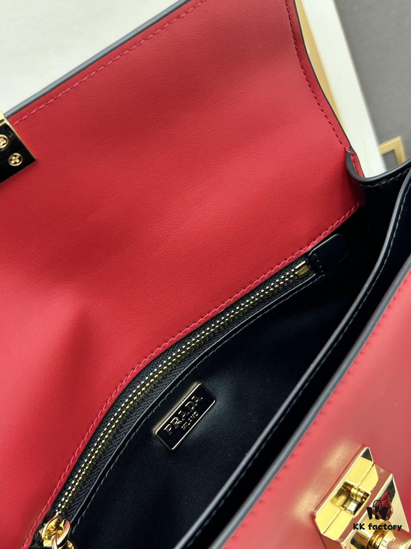 Small PRADA Counter with Gift Box, Celebrity Same Style 🎉 First Layer Cowhide [Original Quality + Matching Counter Hardware]