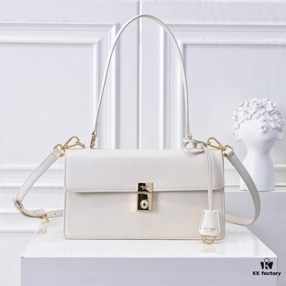 2025 PRADA Pre-Spring New Arrival Soft Sound Handbag in Imported Plain Calfskin