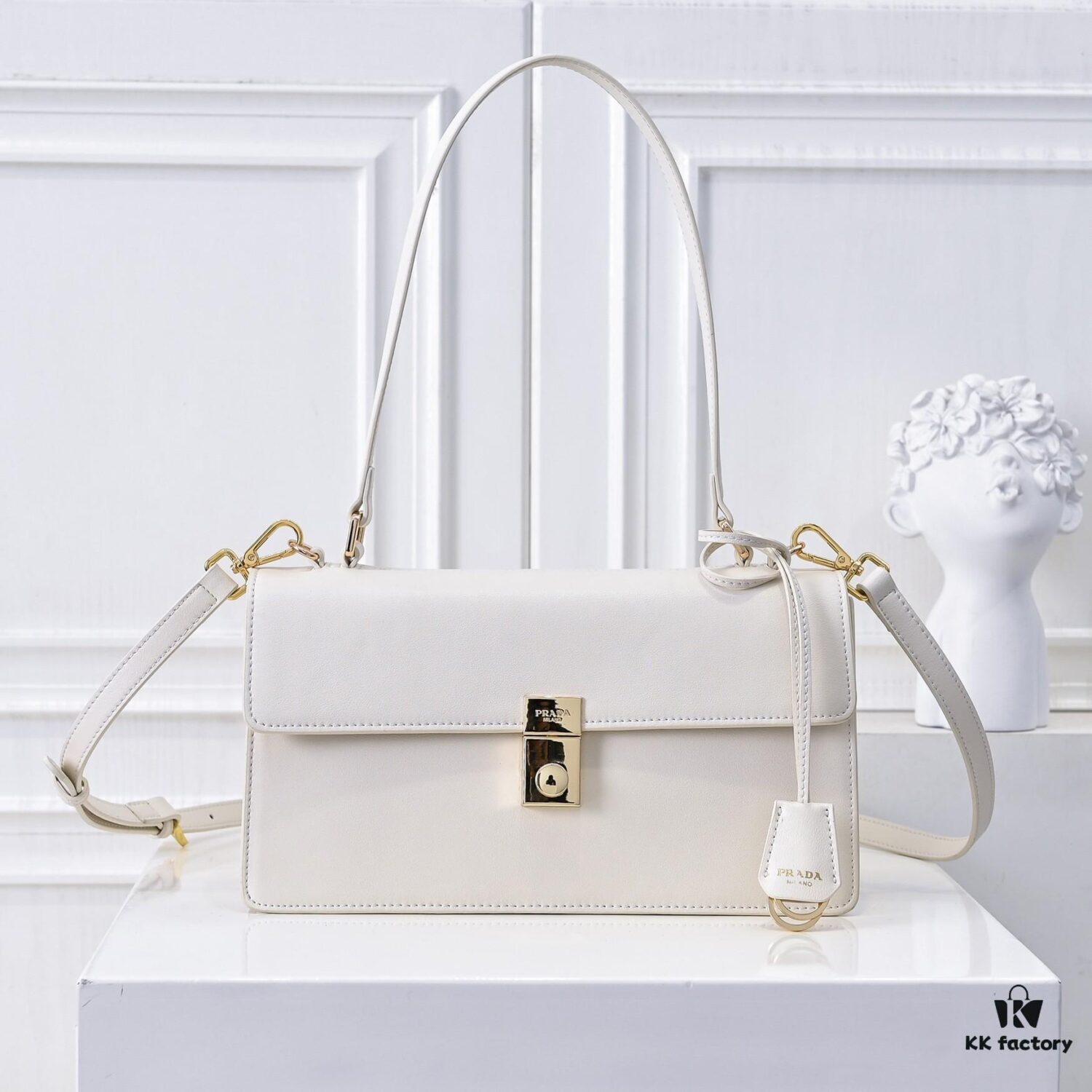 2025 PRADA Pre-Spring New Arrival Soft Sound Handbag in Imported Plain Calfskin